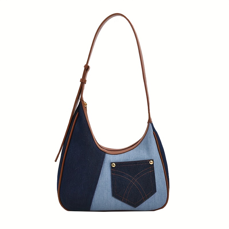 Quilted Shoulder Bag - Light denim blue - Ladies