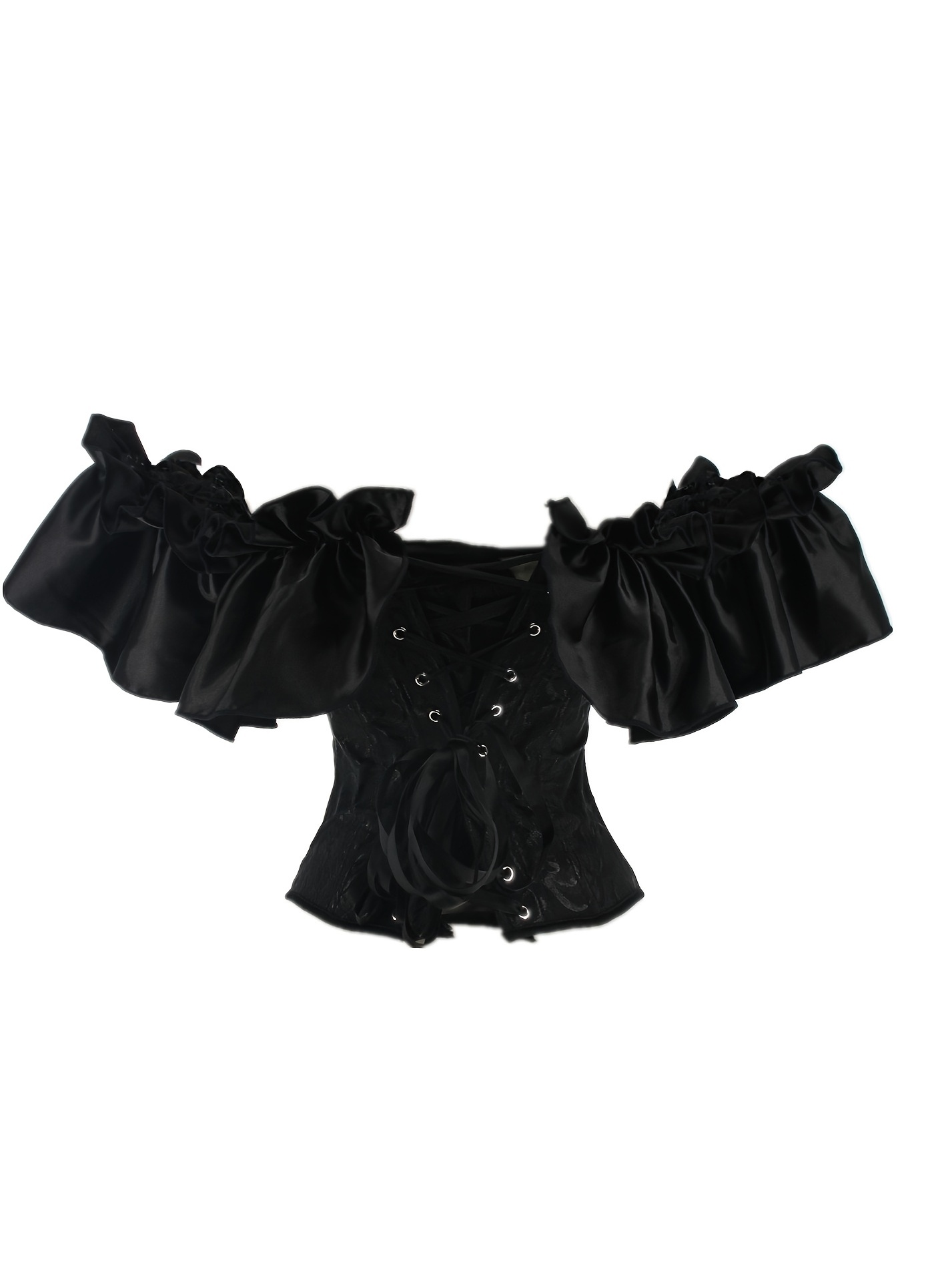 Zapaka Women Black Boning Corset Shapewear With Sleeves