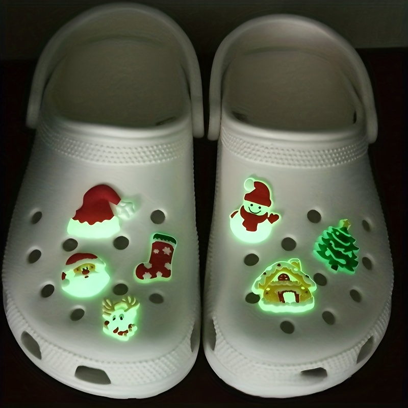 

7pcs Christmas Luminous Shoe Charms, Illuminated Santa Claus Shoe Accessories, Christmas Tree Shoe Buckles