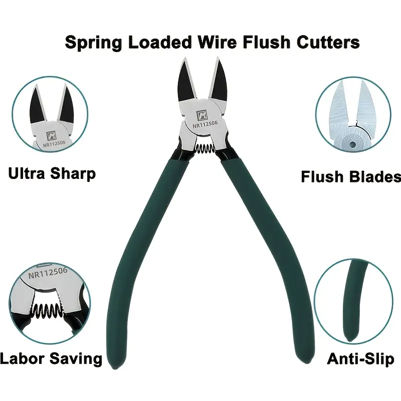Premium 6 5 Wire Cutters Ultra Sharp Spring Loaded Flush - Temu