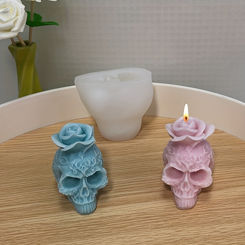 Floral Skull Scented Candle