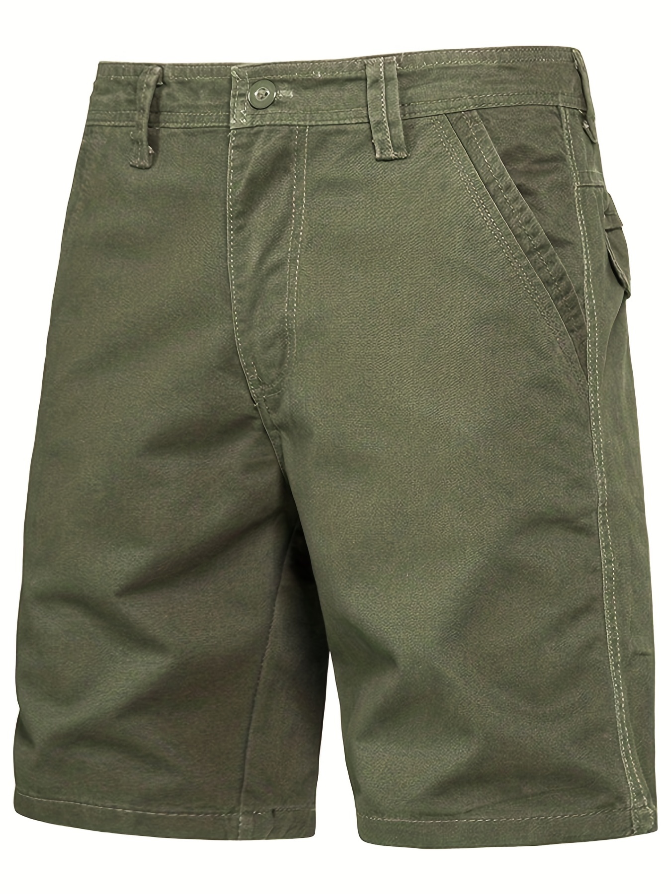 Solid Cotton Men's Classic Design Camo Cargo Short Pants - Temu