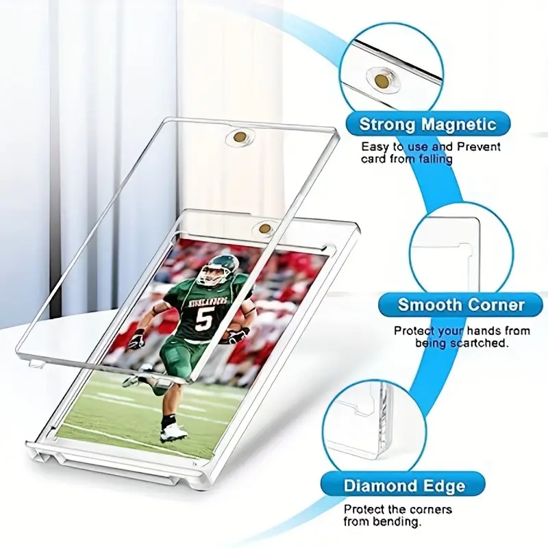 35 Pt Baseball Card Protectors - Magnetic Acrylic Hard Cards Sleeves Case  for Trading Cards Storage & Display