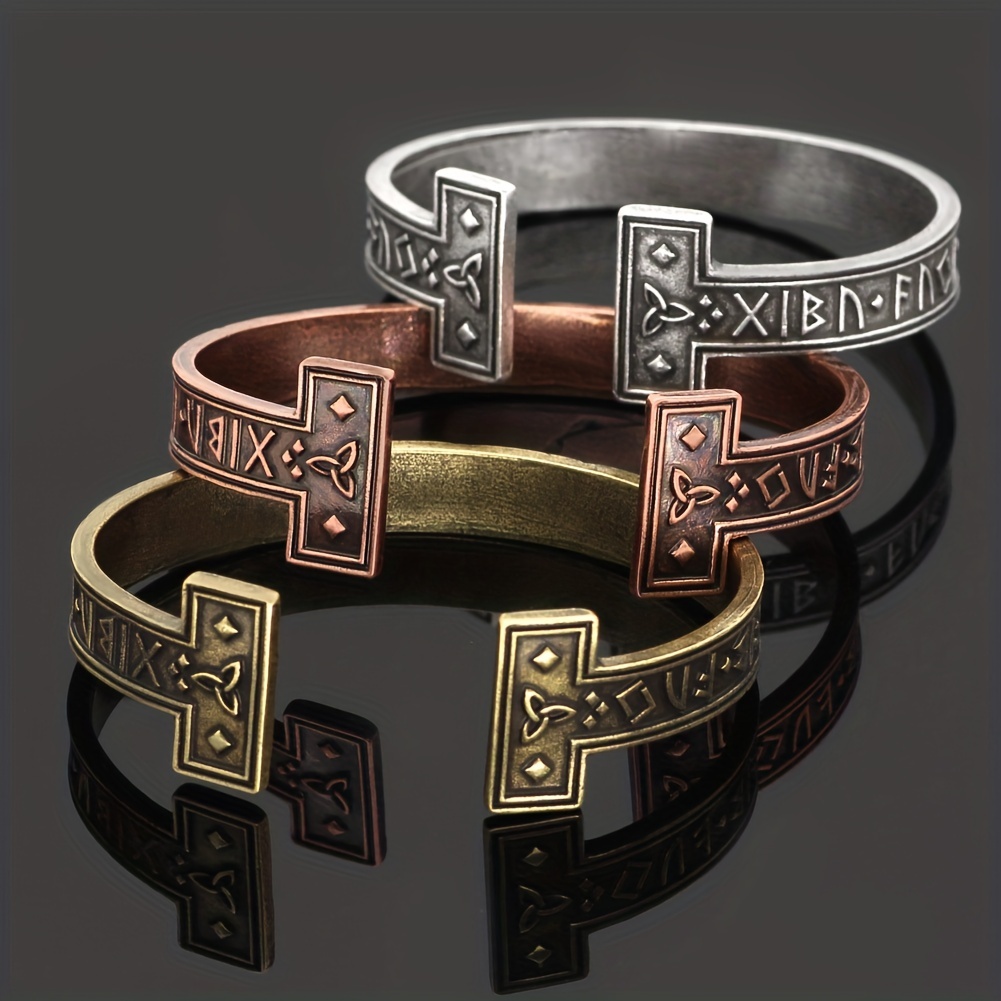 Retro Viking Rune Bracelet for Men, Holiday Gift