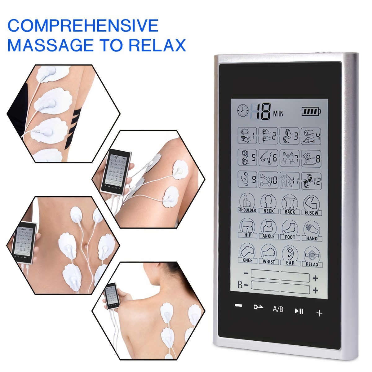 TENS Unit 24 Massage Modes Muscle Stimulator for Back, Neck, Knee