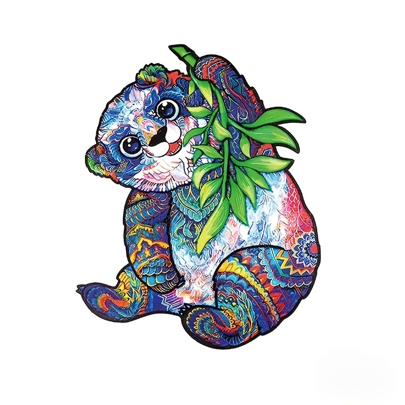 1pc Panda Wooden Jigsaw Puzzles Colorful Chinese Style Wild Animal Wood Puzzle Set Kit Wall Decor Birthday Gifts For Boys Girls Teens Adults S M L