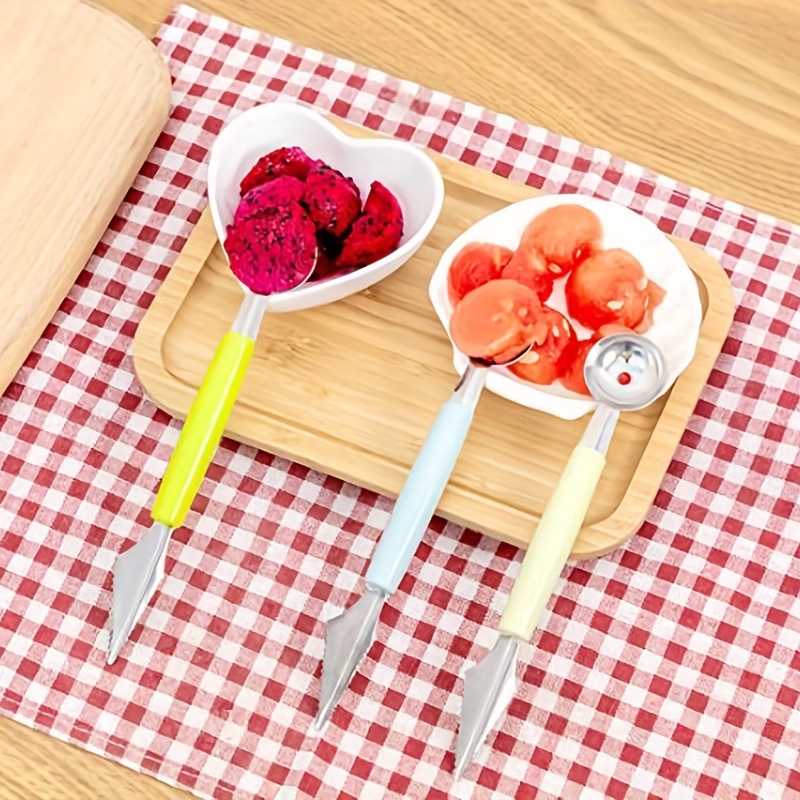 3pcs Fruit Scoop Stainless Steel Fruit Ball Digger Watermelon Spoon