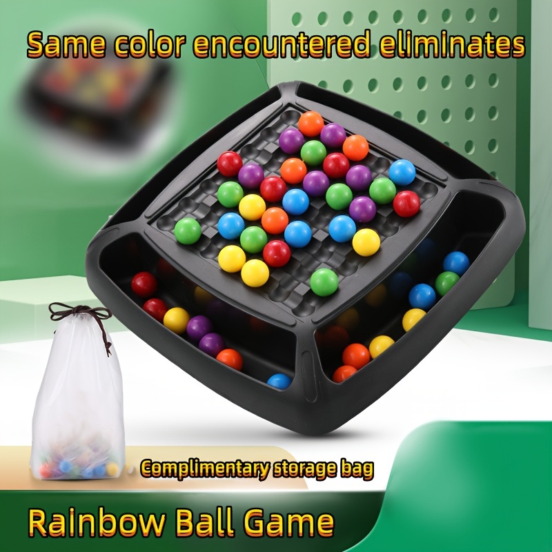 TureClos Rainbow Ball Elimination Game Puzzle Chess Toy Set Kids Bead Board  Game Parent-child Interaction Education Toy for Children 