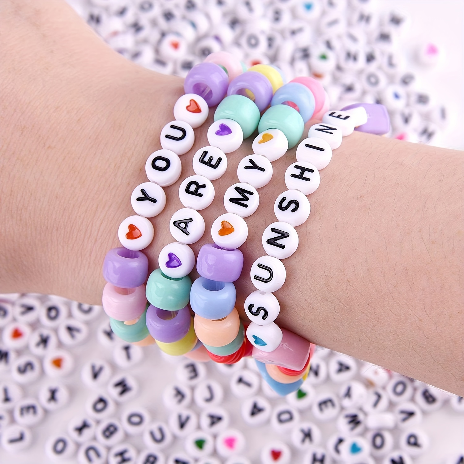 100pcs Alphabet Acrylic Beads for DIY Jewelry Making