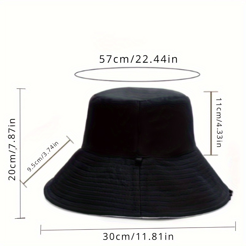 Solid Color Reversible Bucket Hat Outdoor Uv Protection Wide - Temu