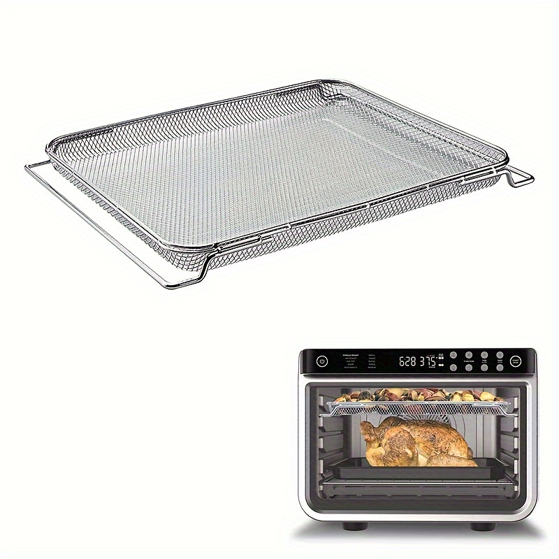 1pc Stainless Steel Air Fryer Tray, Silvery, Compatible With Ninja Dz201/dz401  Foodi - Tools & Home Improvement - Temu