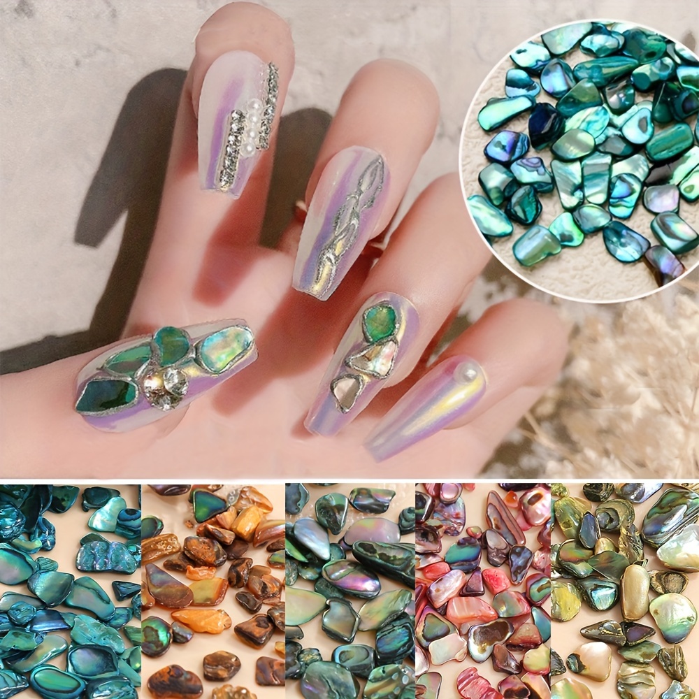kmobruzy 3D Irregular Nail Art Abalone Slices Decor Irregular Nail Art  Shells UV Gel Nail Nail Supplies Kit Sea Shells Nail Flakes for Nail Art  Nail