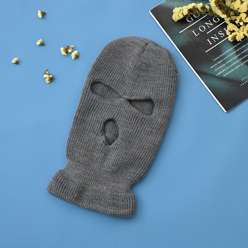 Three Hole Wool Hat Men Women Autumn Winter Outdoor Windproof Cycling