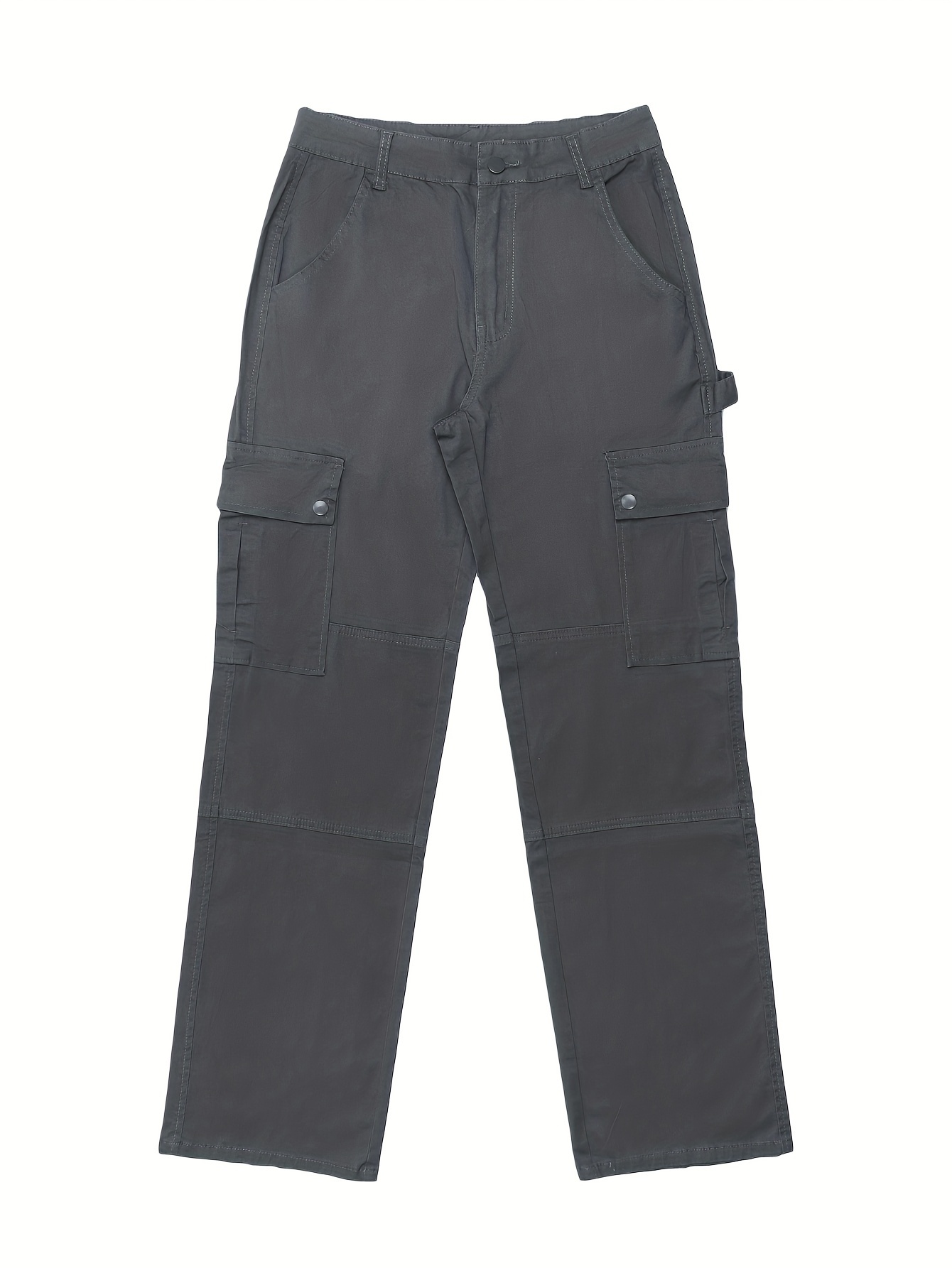 Pantalones Cargo Rectos Sueltos Y2k Bolsillo Casual Cintura - Temu