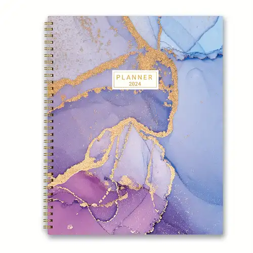 2024 Planner A4 Weekly And Monthly With Flexible Cover, 8.3 X 11,  Calendar Planner From Jan 2024 To Dec 2024 With Twin-Wire Binding,  Holidays,12 Printed Monthly Tabs,Back Pocket, 69 Sheets