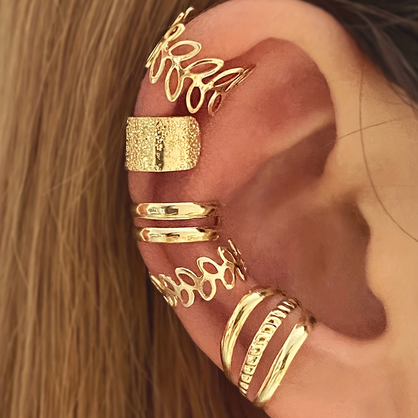 

5pcs -on Set, Zinc Alloy Ear Cuffs, Non-pierced For Women, , For & Gifting, 's Day Suitable,