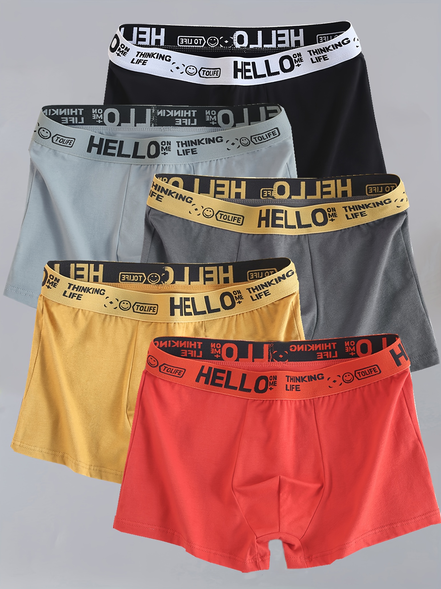 5pcs Solid Shorts Underpants man Men's Panties Men Boxer Underwear