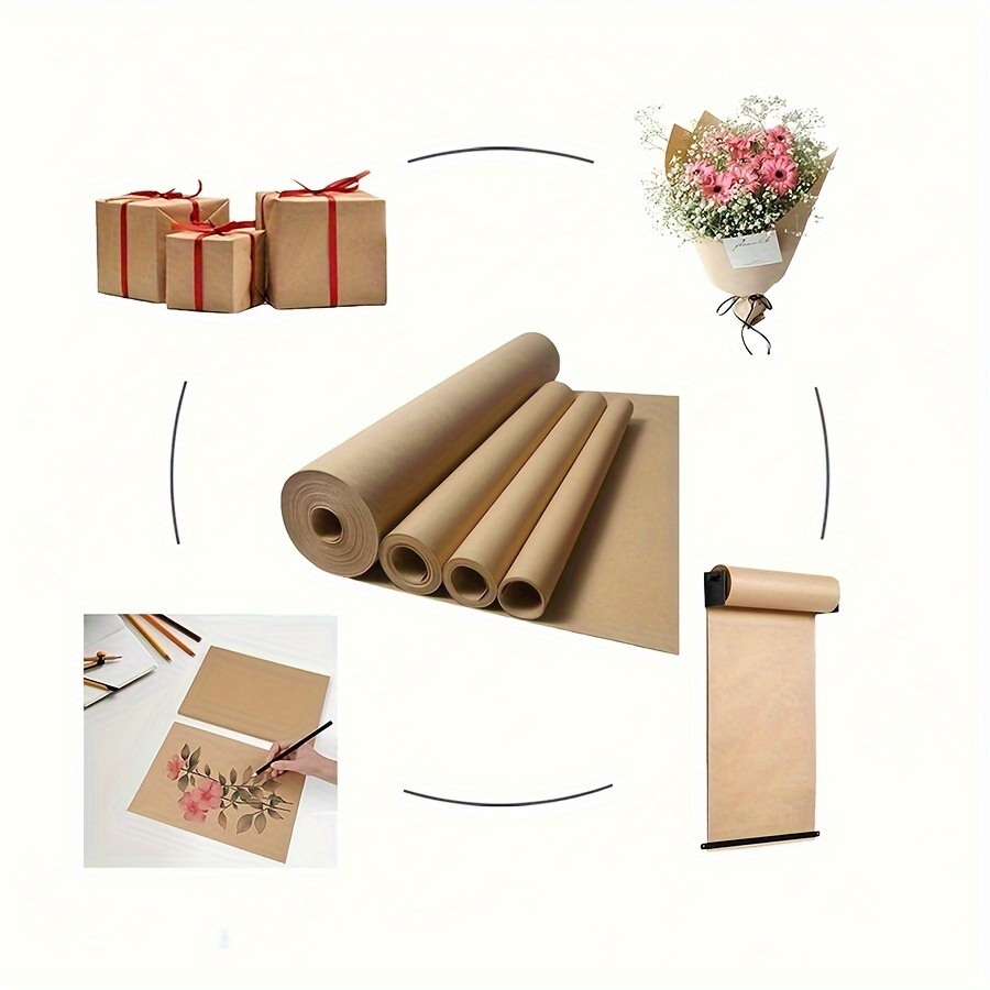 1 Roll Drawing Painting Handcraft Bouquet Brown Wrapping Paper Wrapping  Paper Roll for Craft DIY Gift 30cm*10m - AliExpress