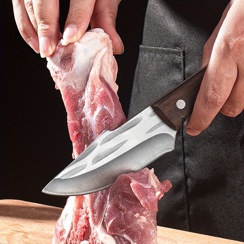 7.8in Cuchillo De Chef Carnicero Profesional Acero Inoxidable Para Carne  Cocina