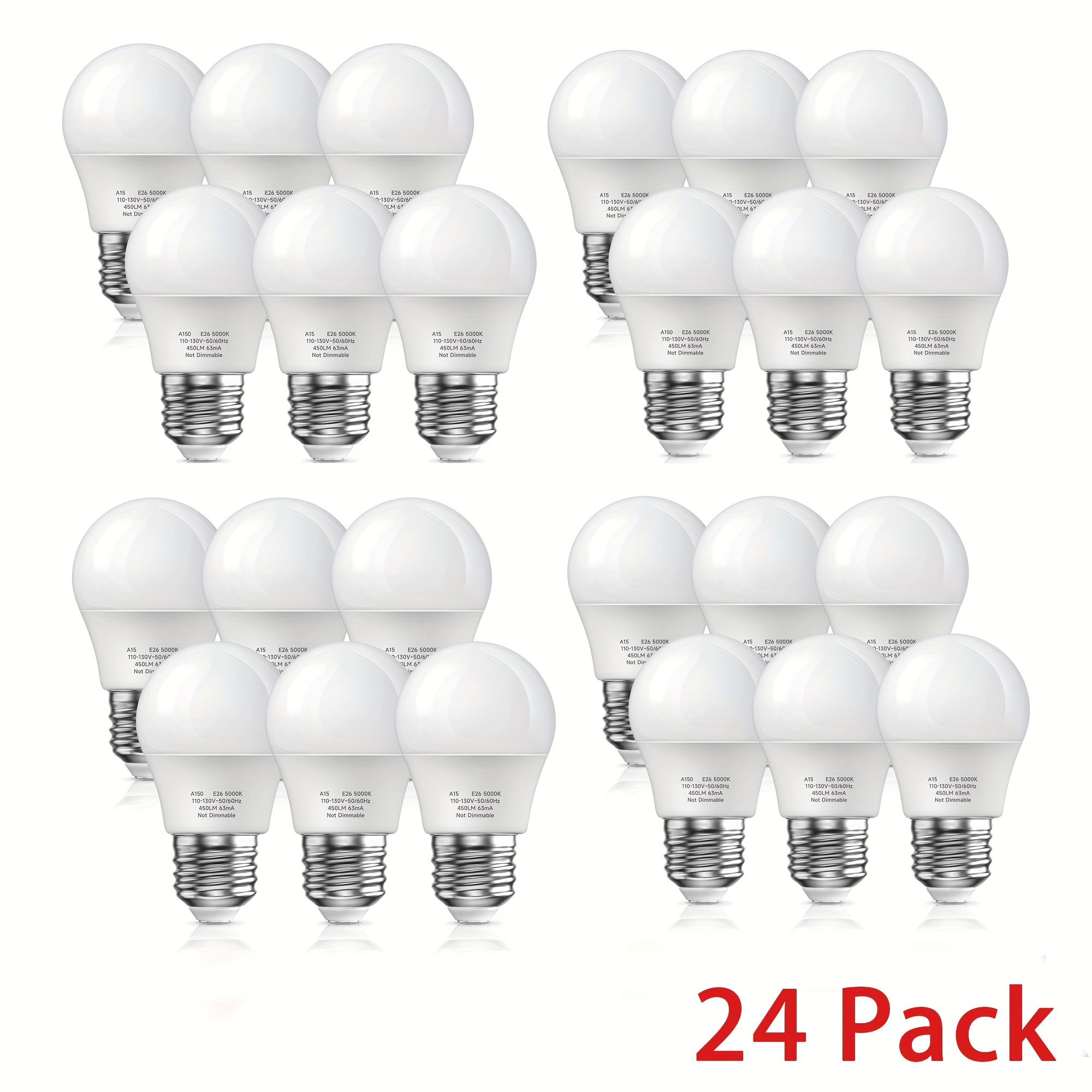 

24pcs E27 3w Led Bulbs Are Equivalent To 30w Incandescent Lamps, Cold White 6000k Warm White 3000k 300 Lumen Ultra-bright Bulb Lamps Are Applicable To Living Room, Kitchen, Bedroom And Office
