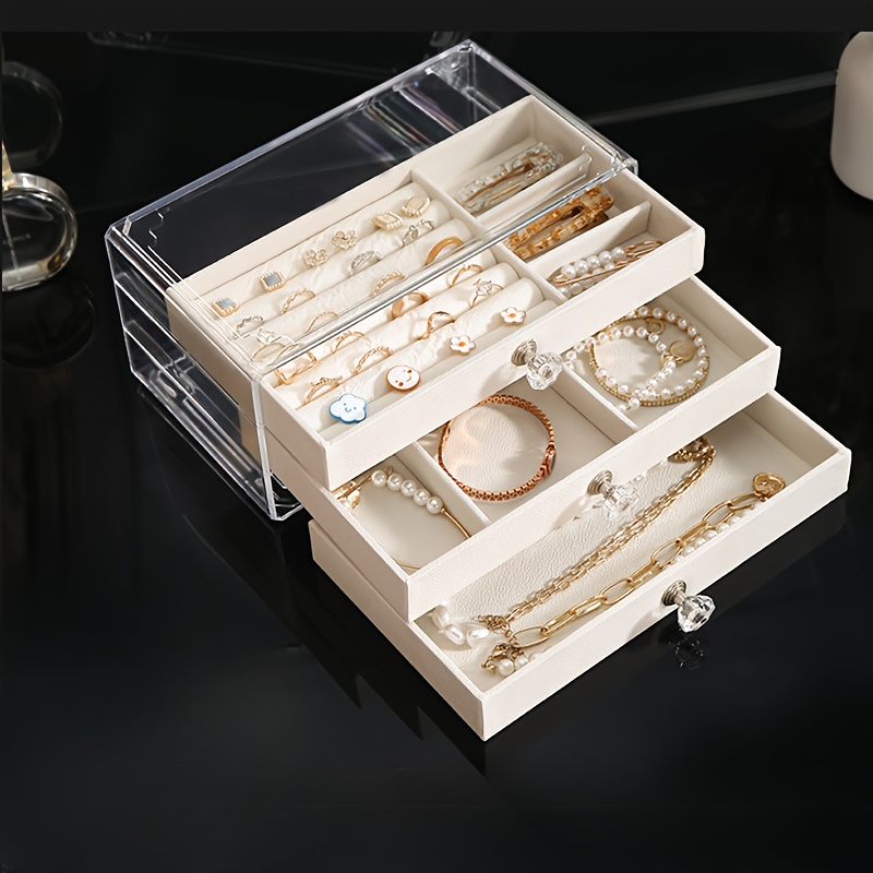 3 layer Large Capacity Jewelry Storage Display Drawer Box - Temu