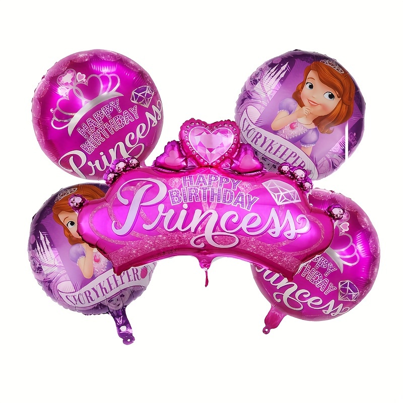 5 globos de papel de aluminio con diseño de princesas Disney, para  cumpleaños, fiestas de cumpleaños y fiestas temáticas de princesas de Disney  : : Juguetes y Juegos