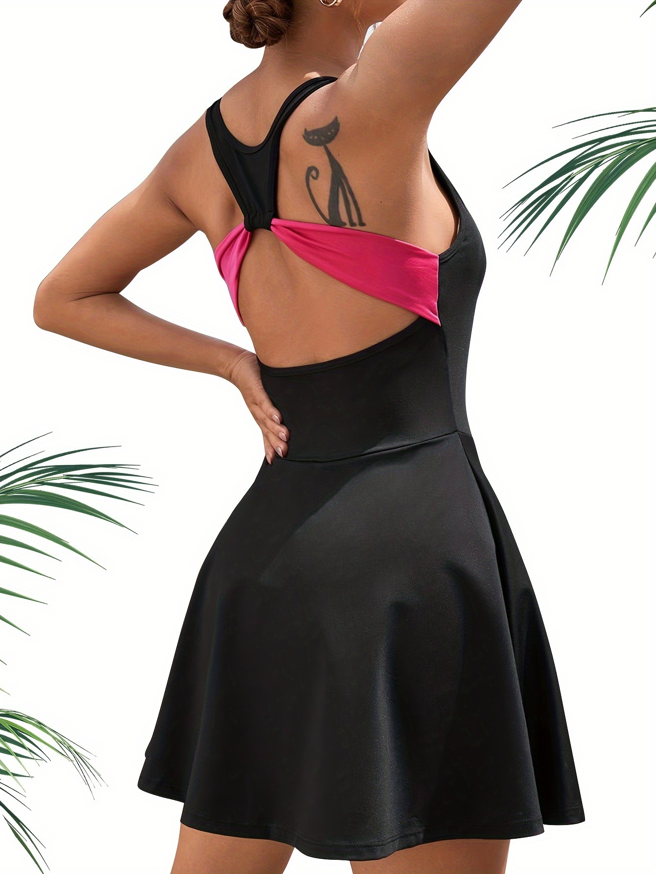 Women's Upf 50+ Sleeveless Golf Dress Elegant Pleats - Temu