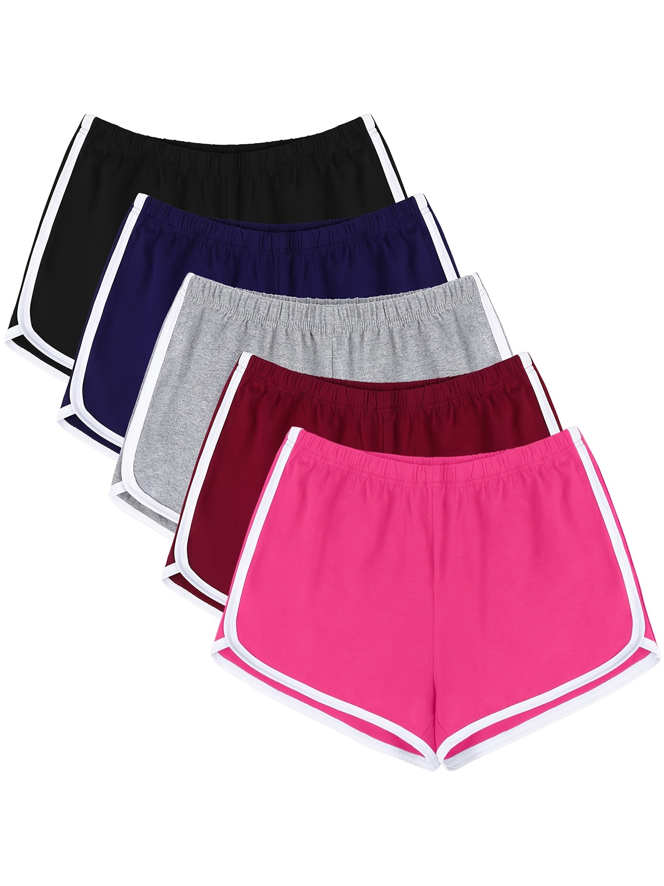 Women's Running Athletic Shorts Yoga Short Pants Women Gym Dance Workout  Shorts, Red, XL