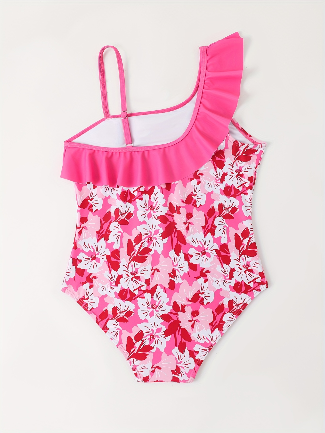 Printed Swimsuit with Ruffle, for Girls - sweet pink, Girls