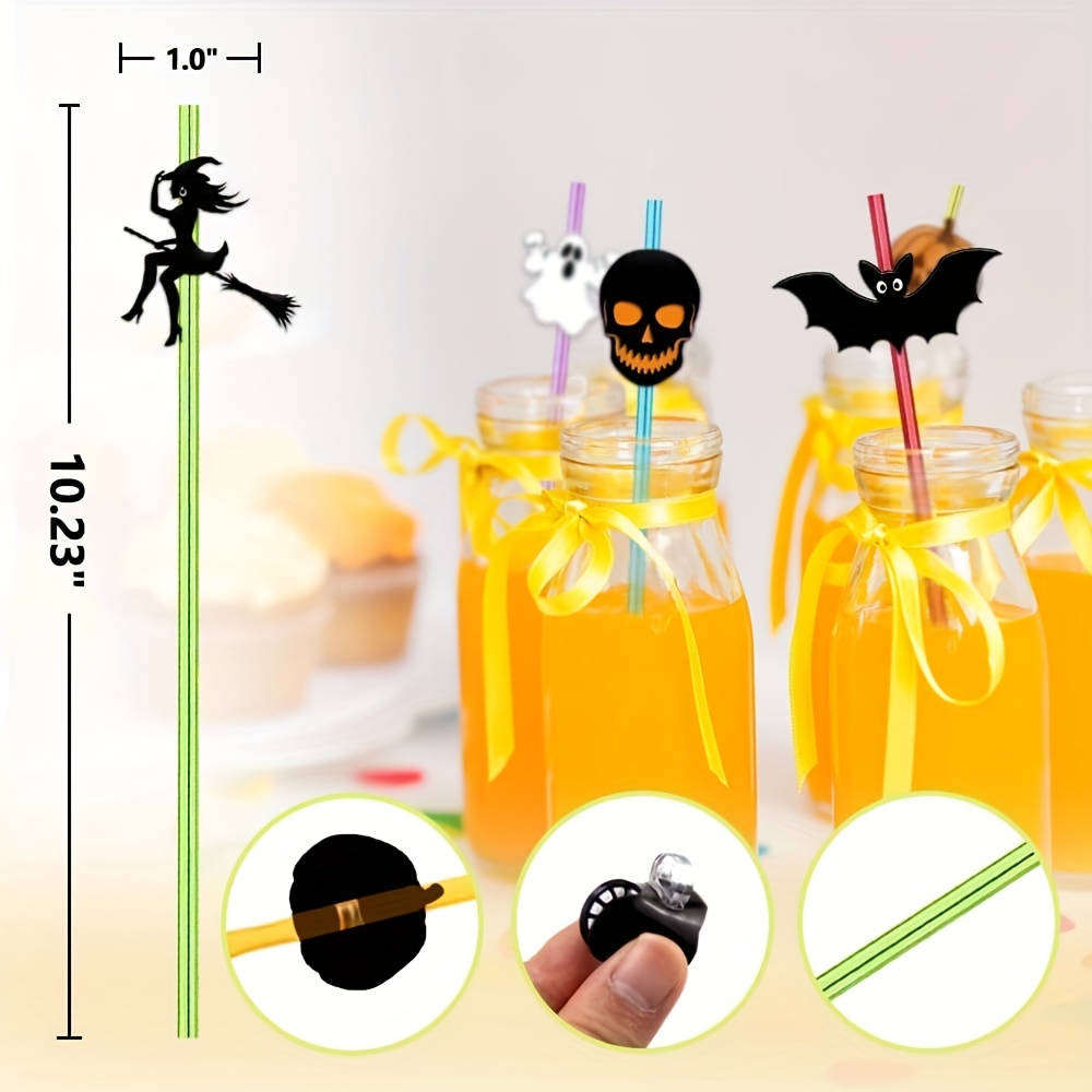 24pcs Halloween Decoration Straw Toppers