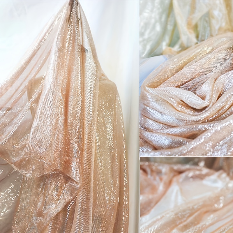 Golden Silk Cloth Champagne Golden Mesh Stage Wedding Dress - Temu