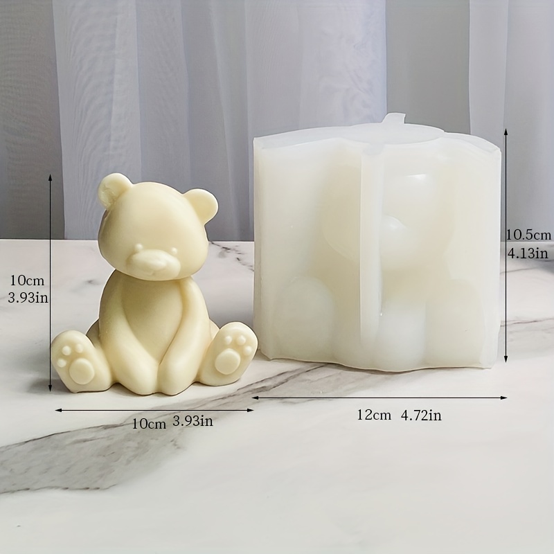 Cute 3d Bear Candle Making Mold Bear Cake Mold 3d Candle - Temu