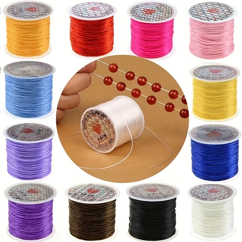 0.5-1.0mm Elastic Cord Beading Thread Stretch String Fibre Crafting Line  For Jewelry Making DIY