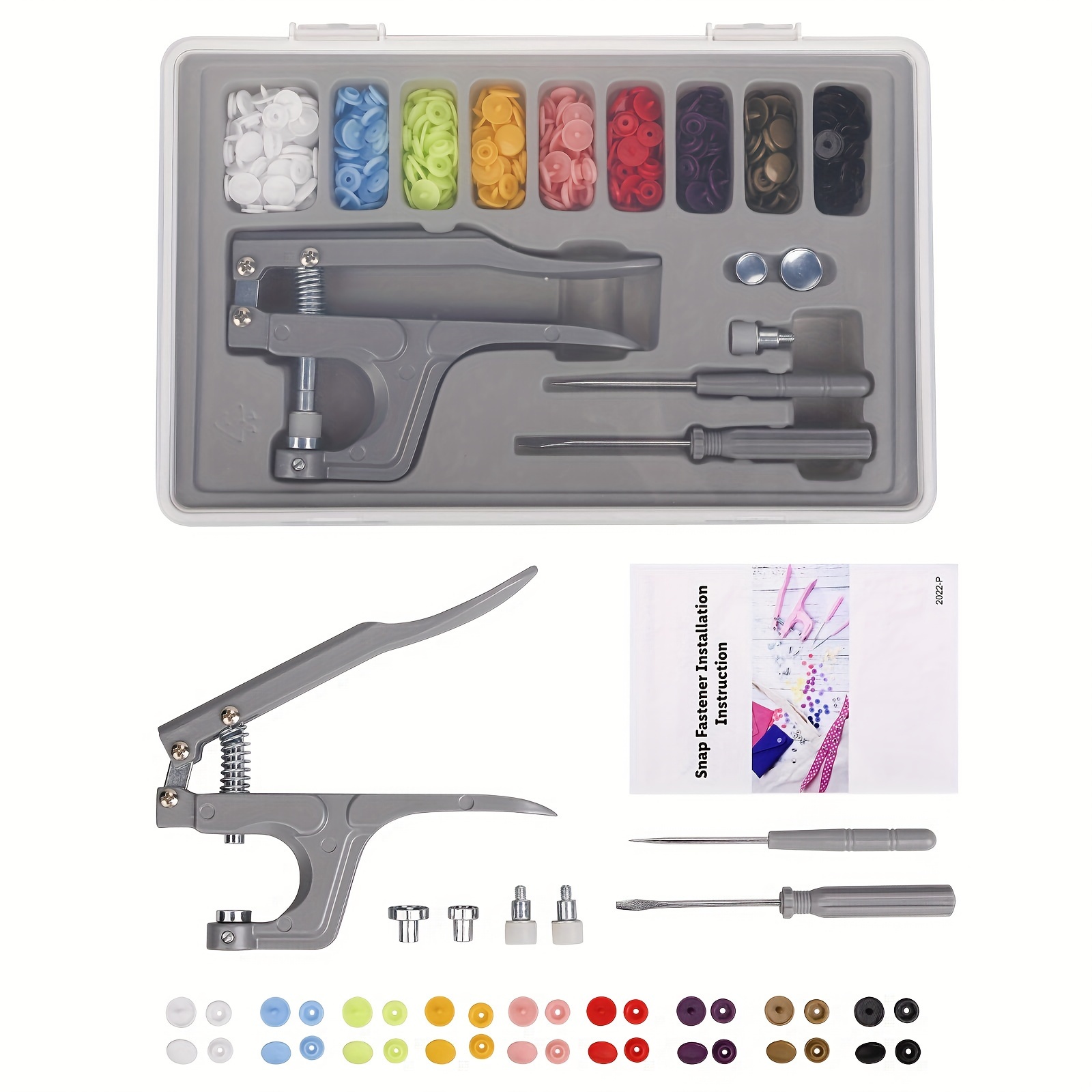 Snap Fasteners Kit KAM Snaps Tool Buttons Press snap Button Tool Set –  SnapS Tools