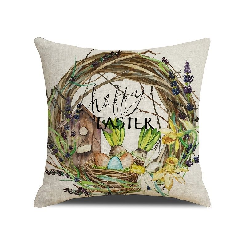 4pcs Easter Throw Pillow Covers, 18x18 Inches, Rabbit Chicken Egg Home  Decoration Sofa Cushion Covers (excluding Pillow Insert) - Home  Kitchen -  Temu