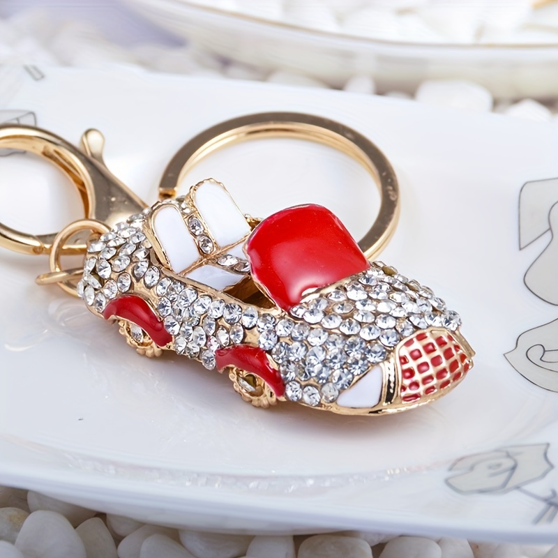 

1pc Rhinestone Car Keychain Cute Bling Alloy Key Chain Ring Bag Backpack Charm Car Key Pendant Women Daily Use Gift