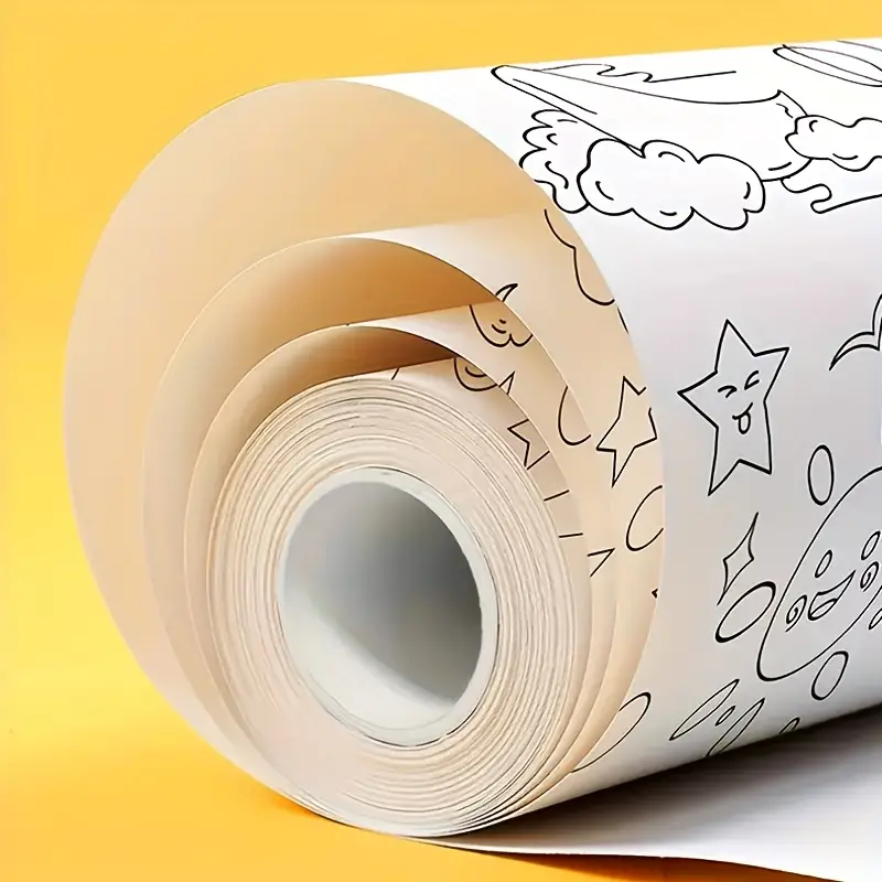 Children's Doodle Painting Roll Coloring Painting Drawing - Temu