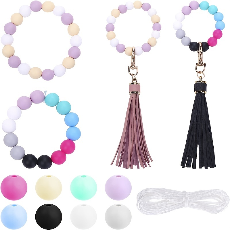 Silicone Beads Bulk Kit, Mixed Styles Mixed Size Round Hexagonal
