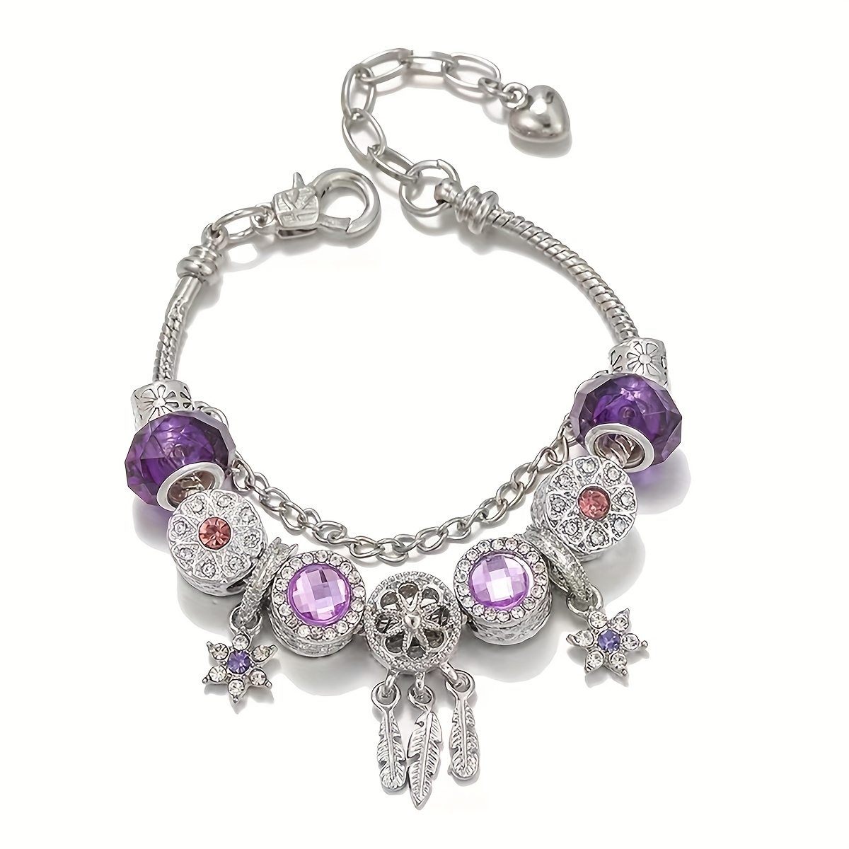 Pandora bracelet with 2025 purple charms