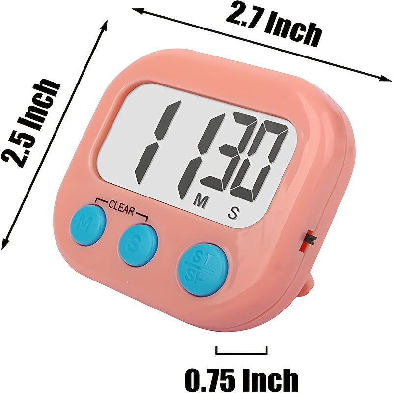 Digital Kitchen Timer, Cooking Timers, Simple Operation, Large Display,  Loud Alarm, Magnetic Backing Stand, Minute Seconds Count Up Countdown for  Kids Games School Teacher Office(PINK)