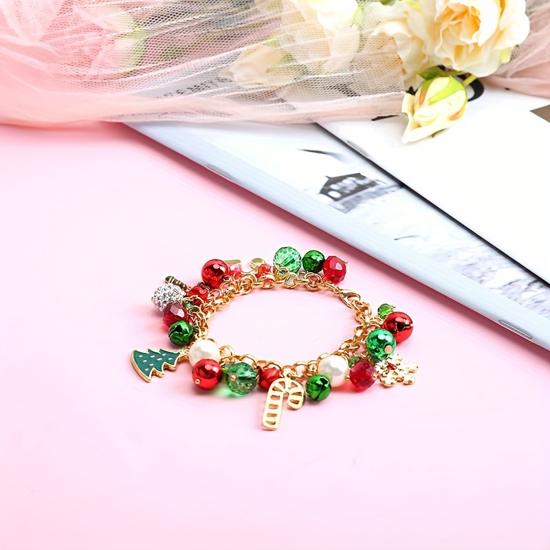 1pc, Pulsera De Encanto Navideño Joyería Colorida Con Lindos Colgantes Para  Mujeres Y Niñas Regalo De Navidad