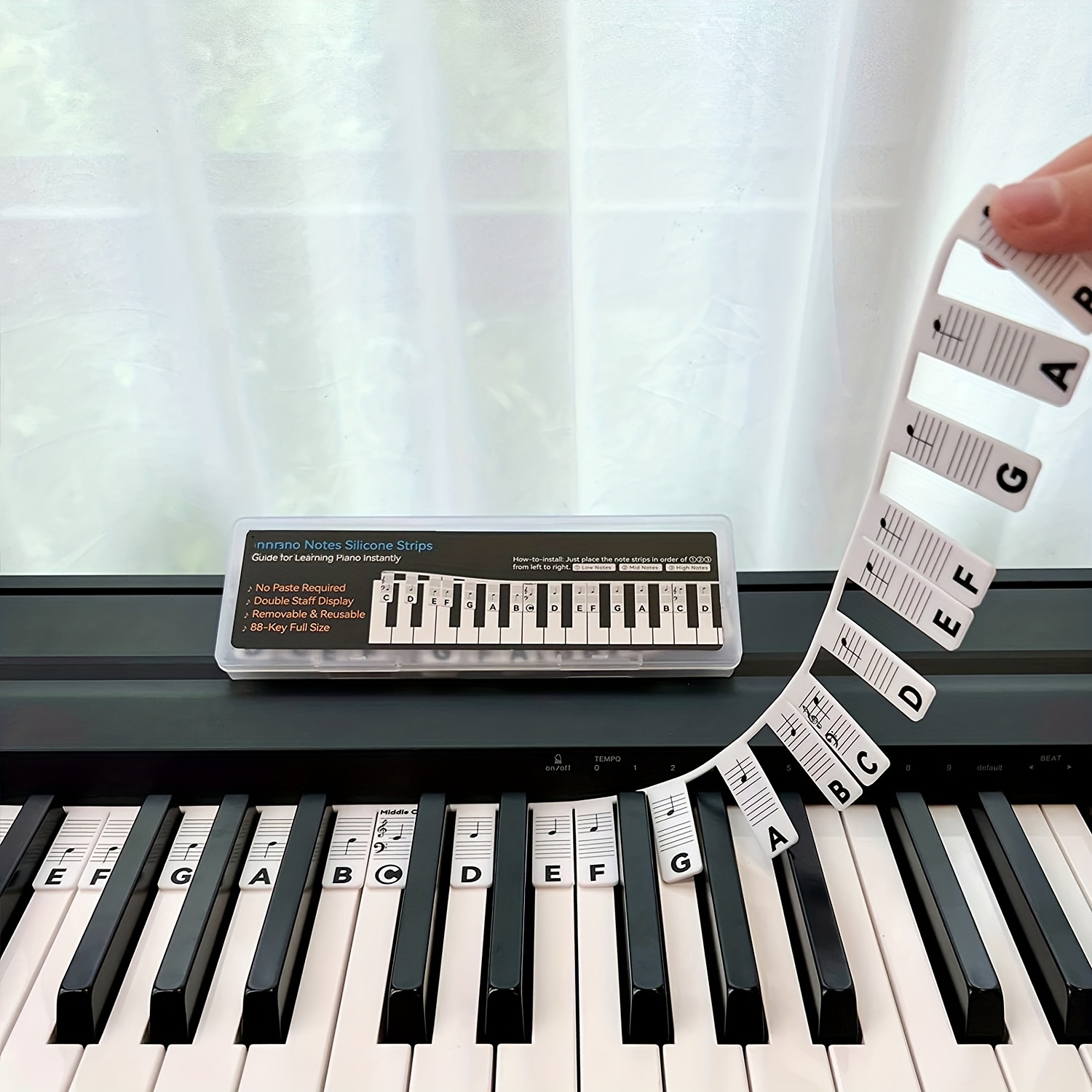Autocollants de clavier de piano imprimables numériques pour débutants,  autocollants éducatifs de piano, autocollants de piano -  France
