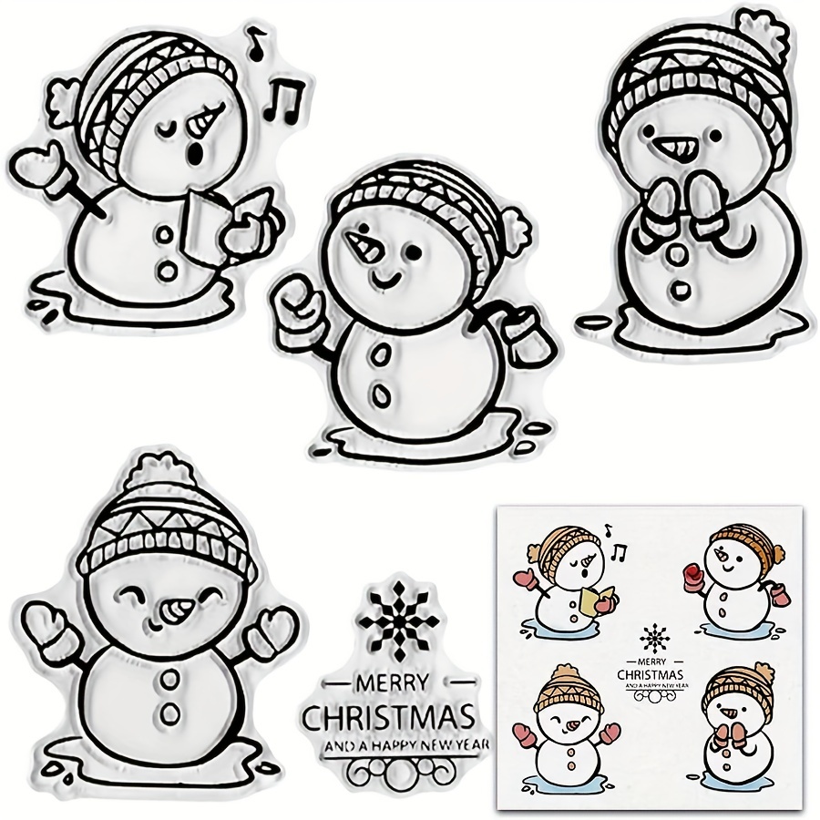 Clear Silicone Stamps Christmas Snowman Snowflake - Temu