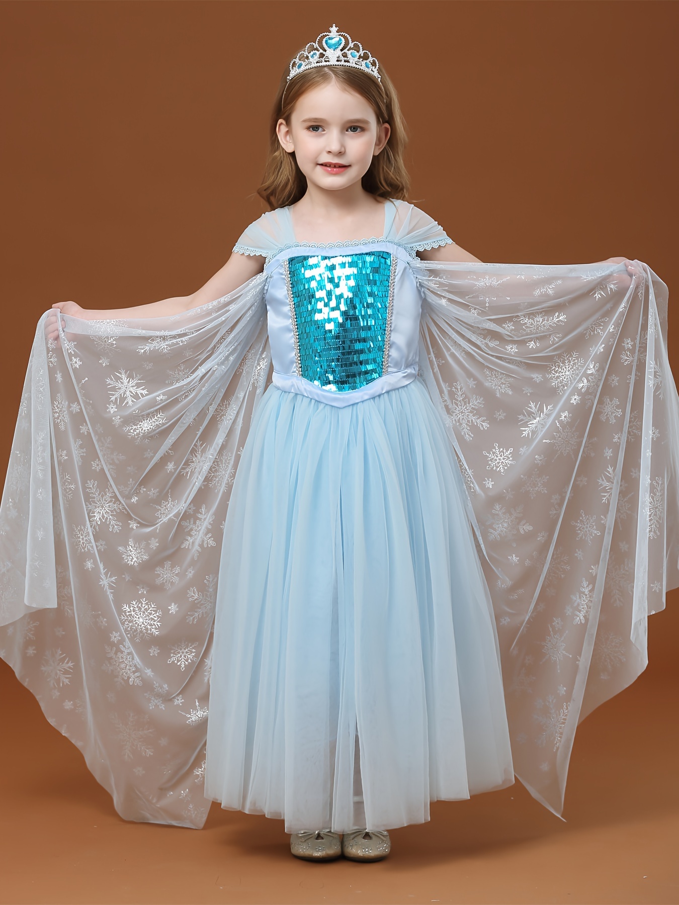 Light Princess Dress Snow Queen Cosplay Christmas Halloween - Temu