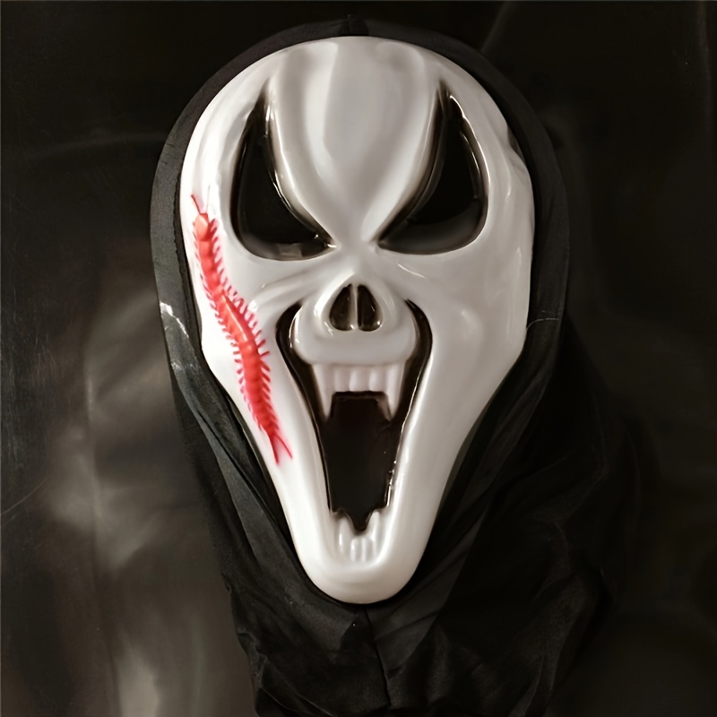 Scary Ghost Face Halloween Mask Scary Mask - Temu