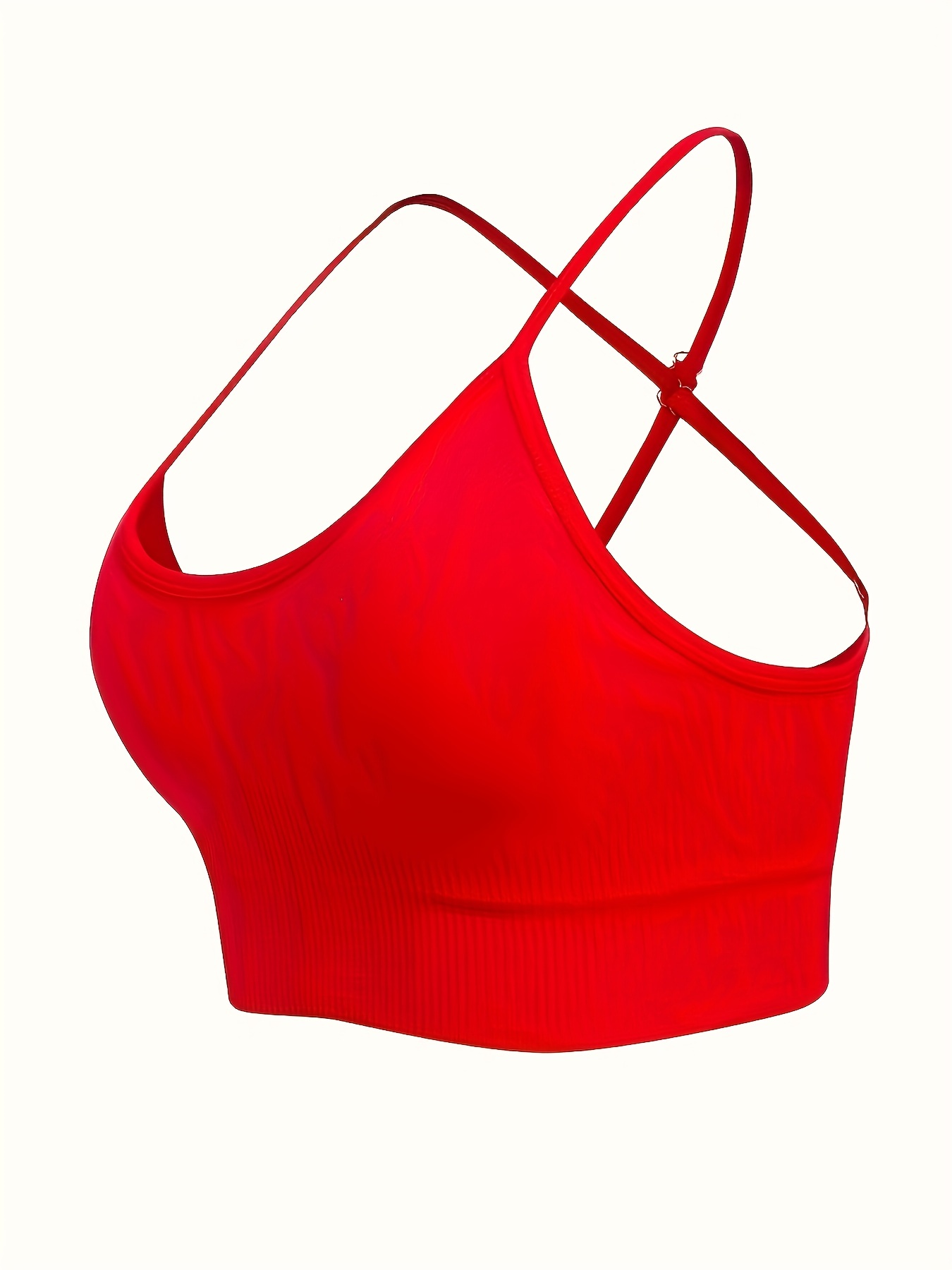 PUYYDS Red Cross Bow Sports Bra Women Nude High Elastic Solid Color Yoga  Fitness Underwear New Sexy Women's Sports Bra Top