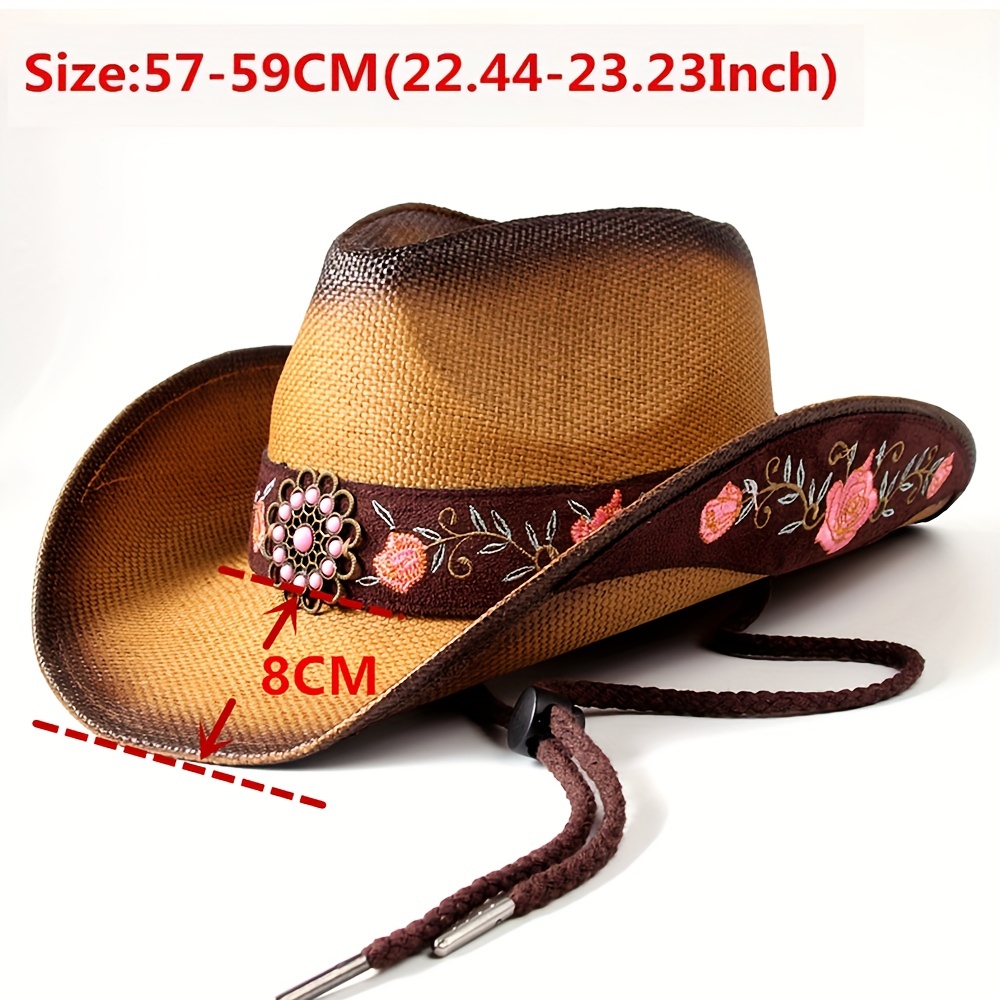 Travelwant Outdoor Couple Hat Travel Sunscreen hat Western Cowboy Straw Hat  Hand Woven Straw Hat