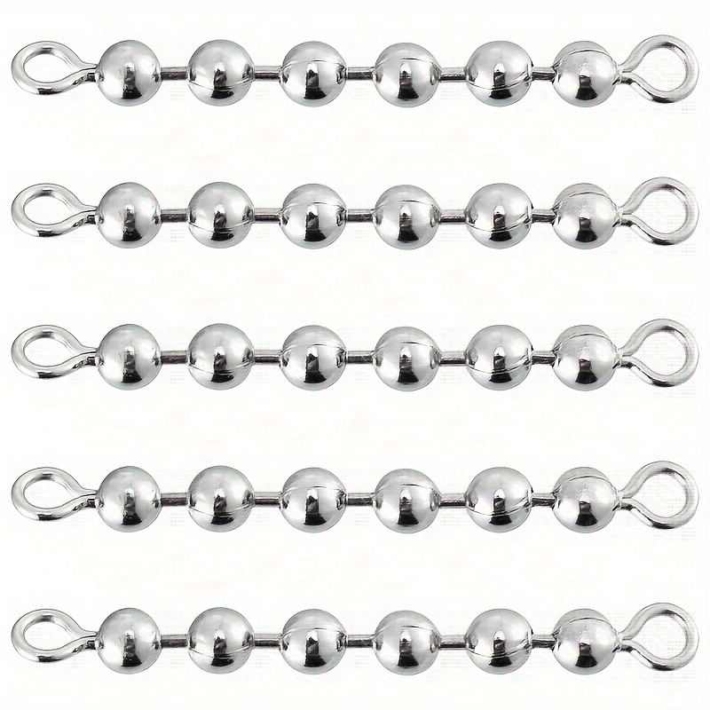 10pcs 6-ball Chain Swivels, Stainless Steel Catfish Fishing Swivels,  Fishing Tackle For Freshwater Saltwater