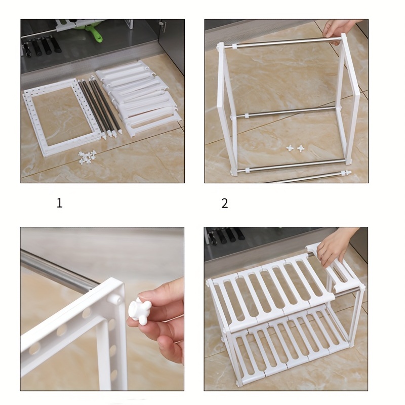 Stainless Steel Retractable Kitchen Sink Shelf Double decker - Temu