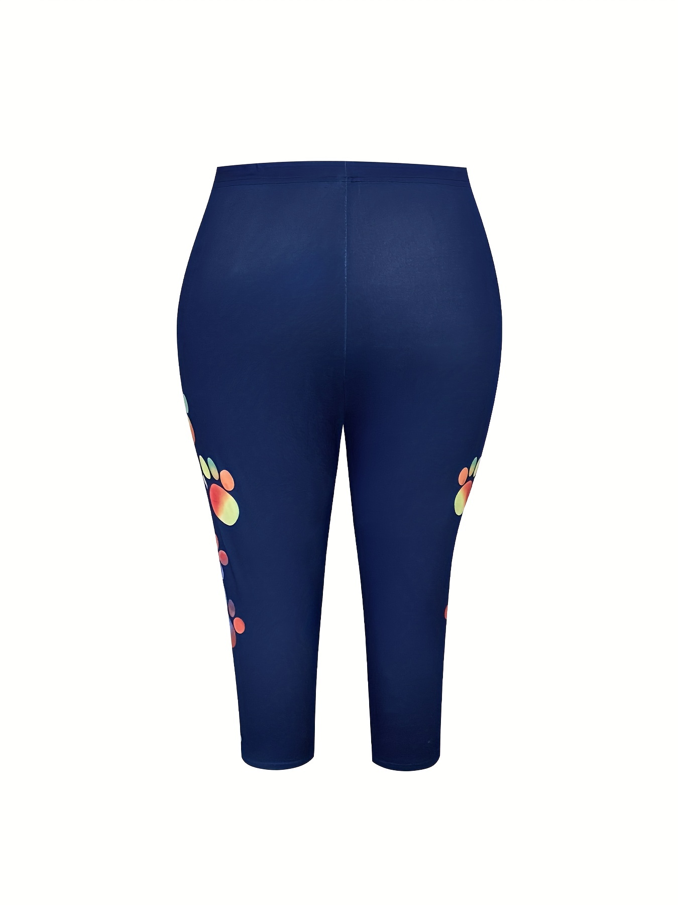 Dog Paw Print Skinny Capris Leggingd Casual Cropped Leggings - Temu